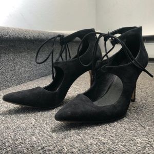 heels size 8.5 black suede stilleto